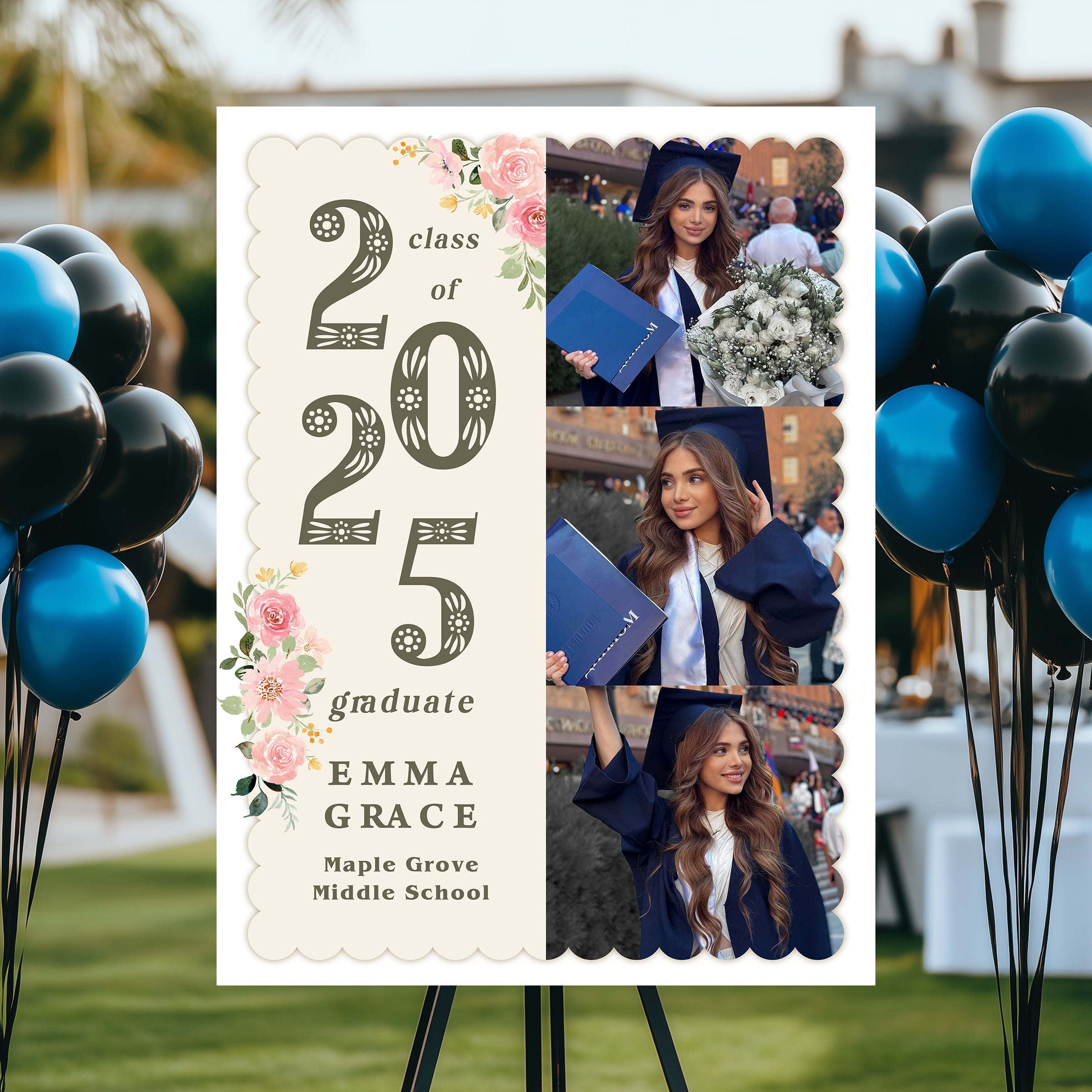 2025 Graduation Party Sign - Custom Name & Photo Law Sign - Class of 2025