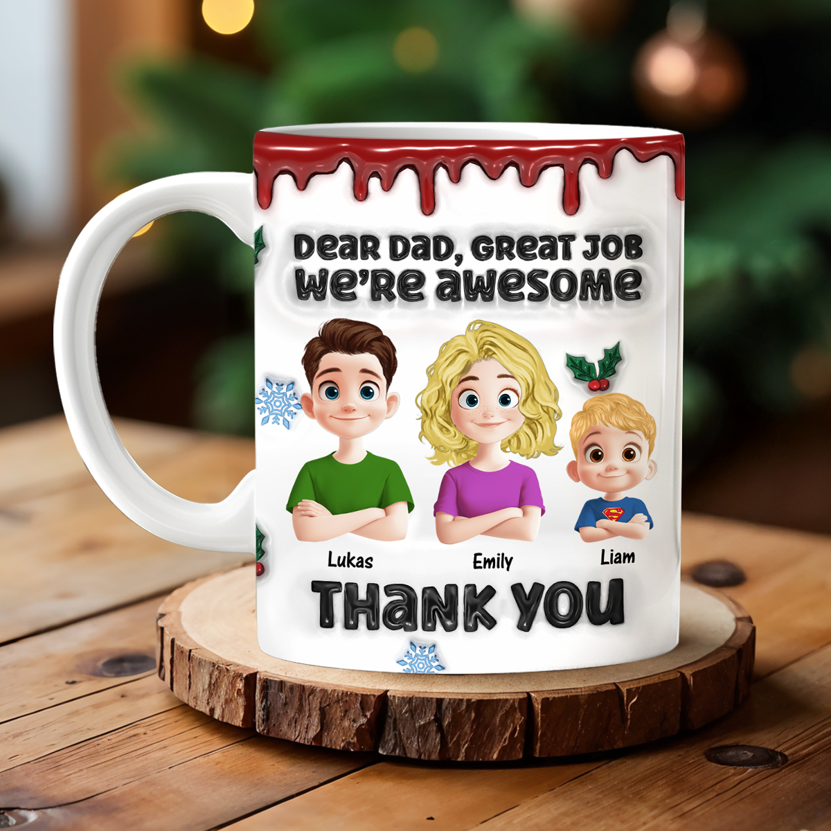 Custom Name Kids Mug - Dad Mom Family Gift - Personalized Custom Mug
