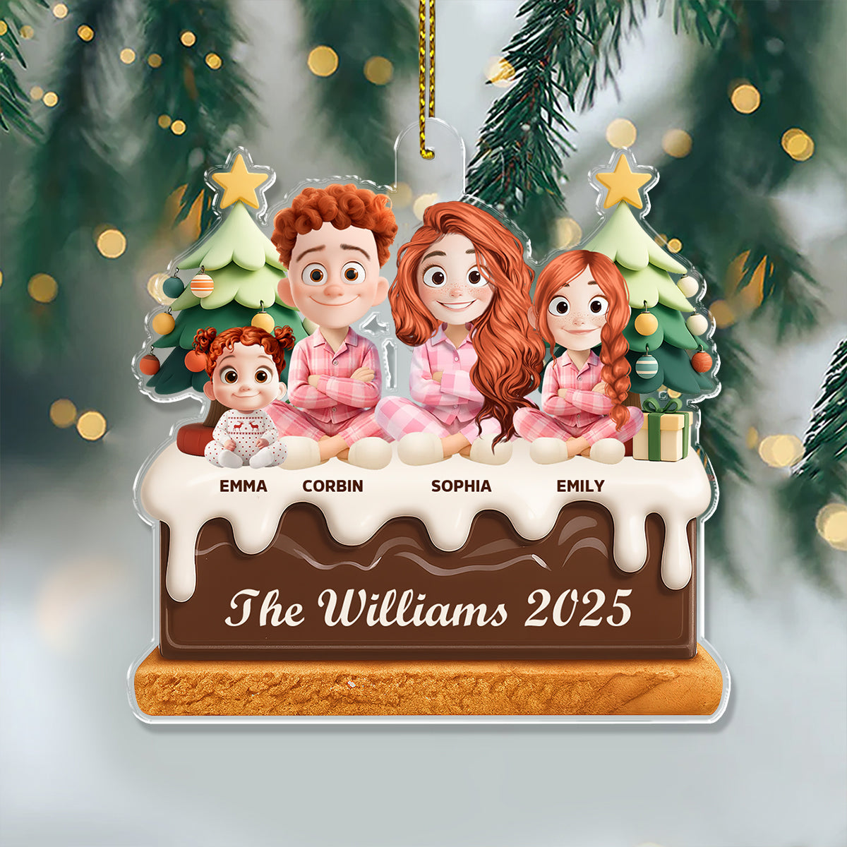 Custom Name and Appearance - Personalized Hologram Ornament - Family Decoration