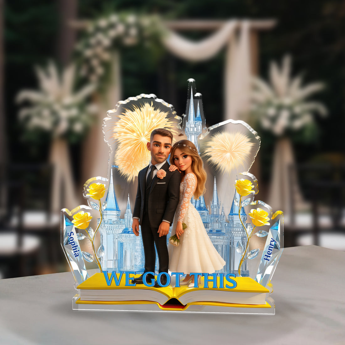 We Got This - Custom Name and Couple Photo  - Custom Shape Acrylic Block Plaque