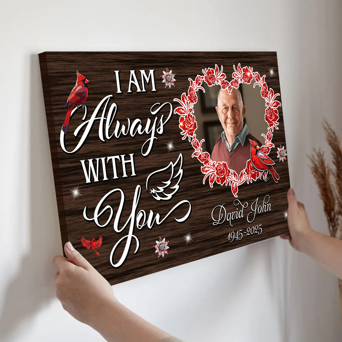 I'm Always With You - Custom Name and Photo Memorial - Personalized Canvas Print - Family Decor