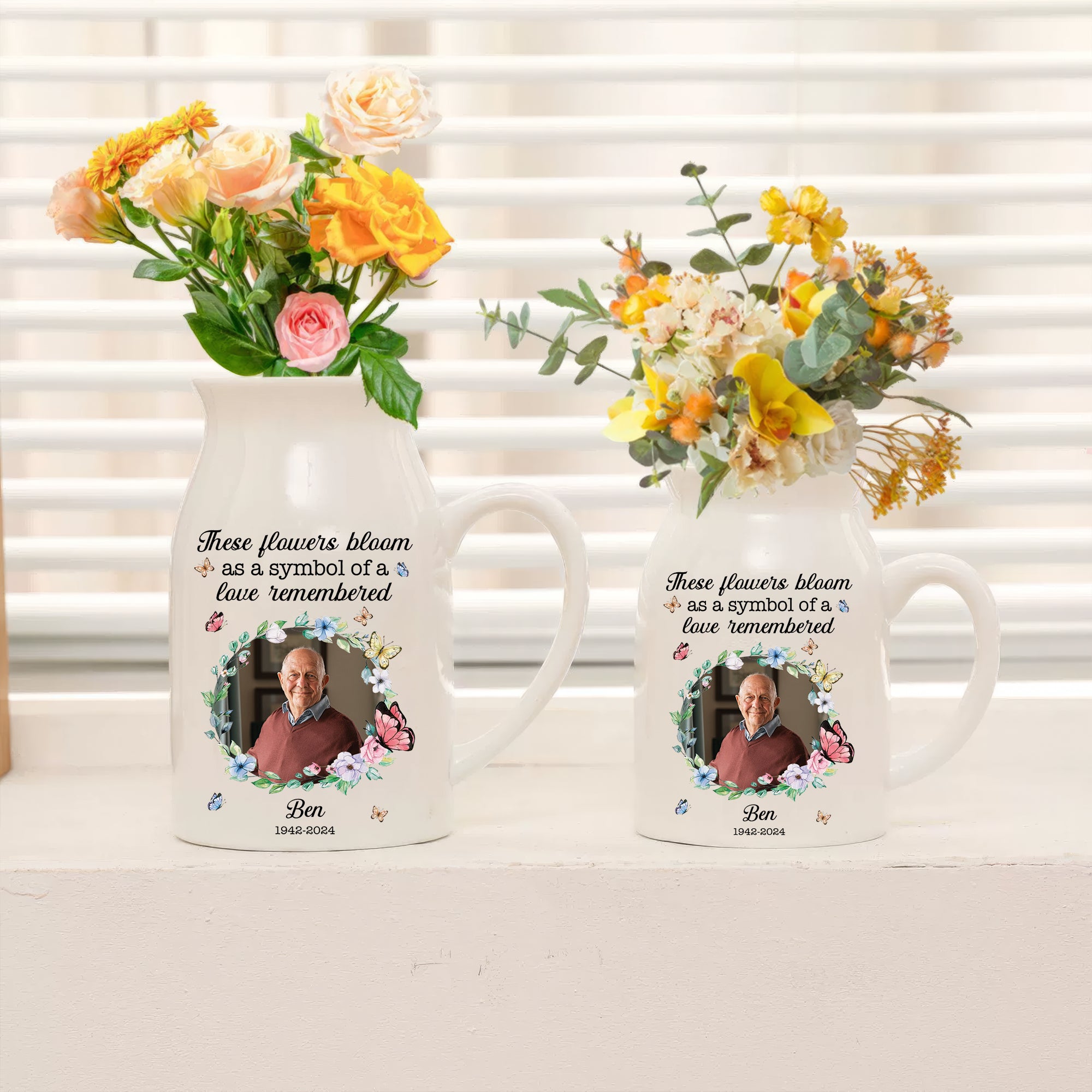 A Love Remembered - Personalized Ceramic Flower Vase - Memorial Gift