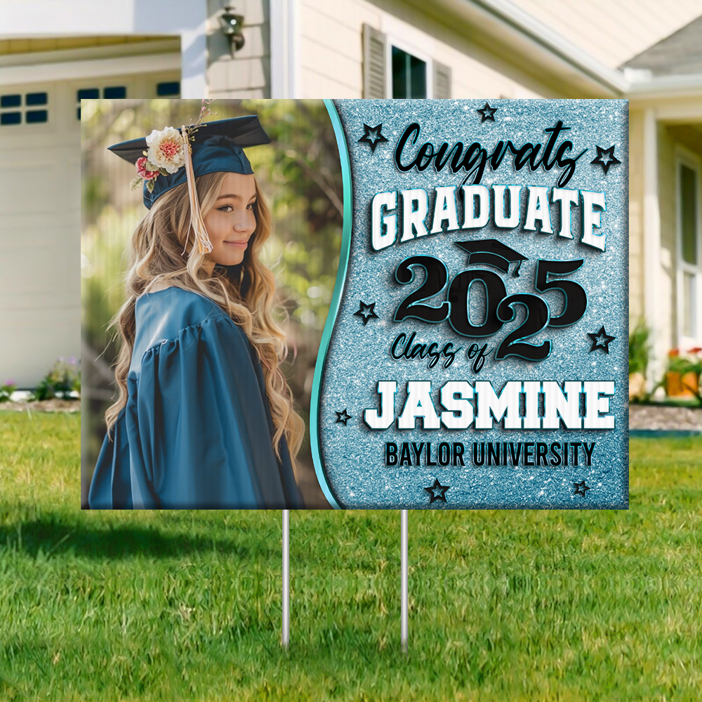 Congrats Class Of 2025 Lawn Sign, Personalized Graduate 2025 Graduation Lawn Sign