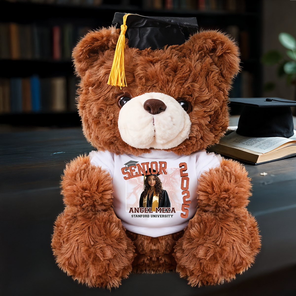 Senior 2025 Personalized Custom Graduation Teddy Bear Plush - Graduate Bear With Cap