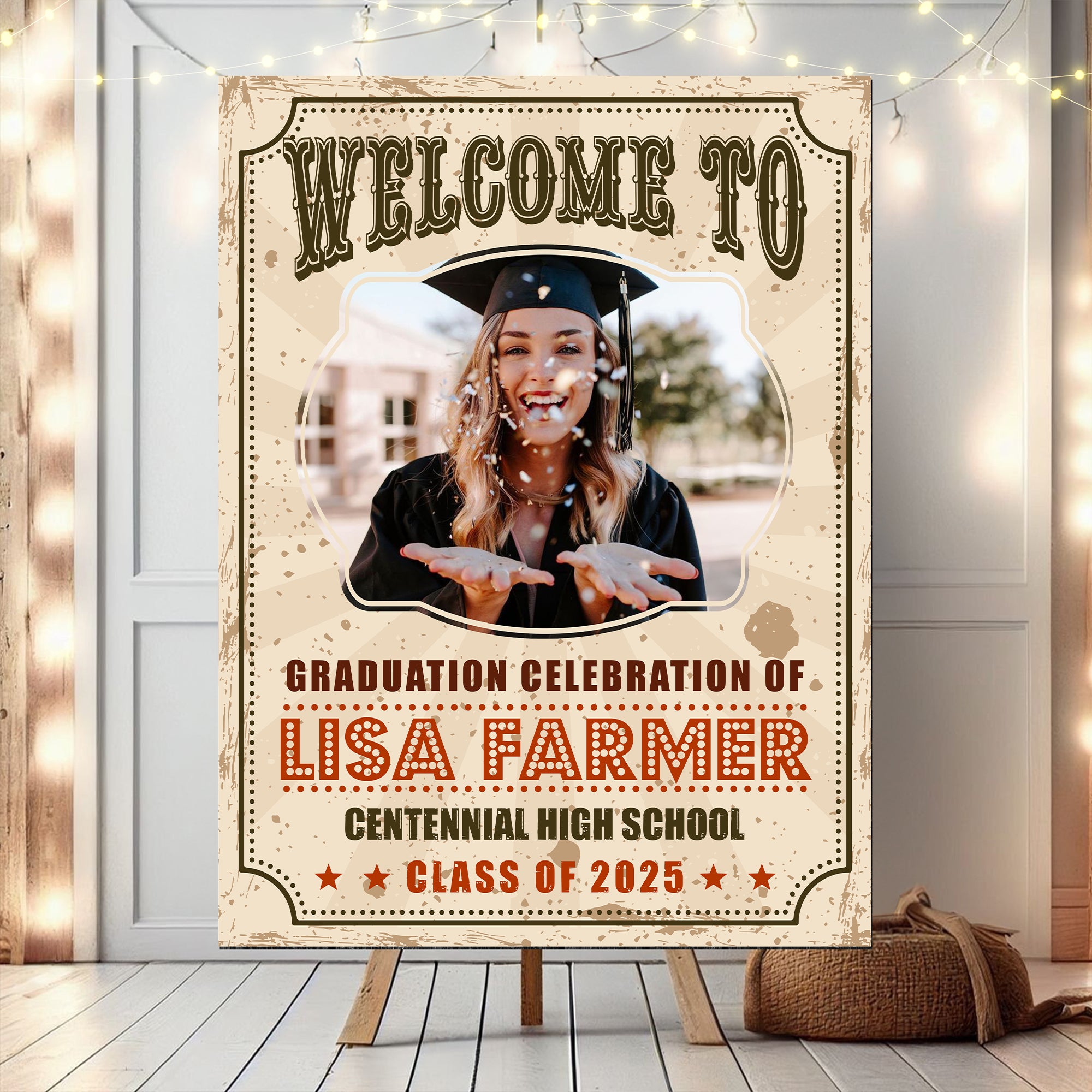 Welcome To Graduation Celebration Class Of 2025 Personalized Graduation Party Welcome Sign