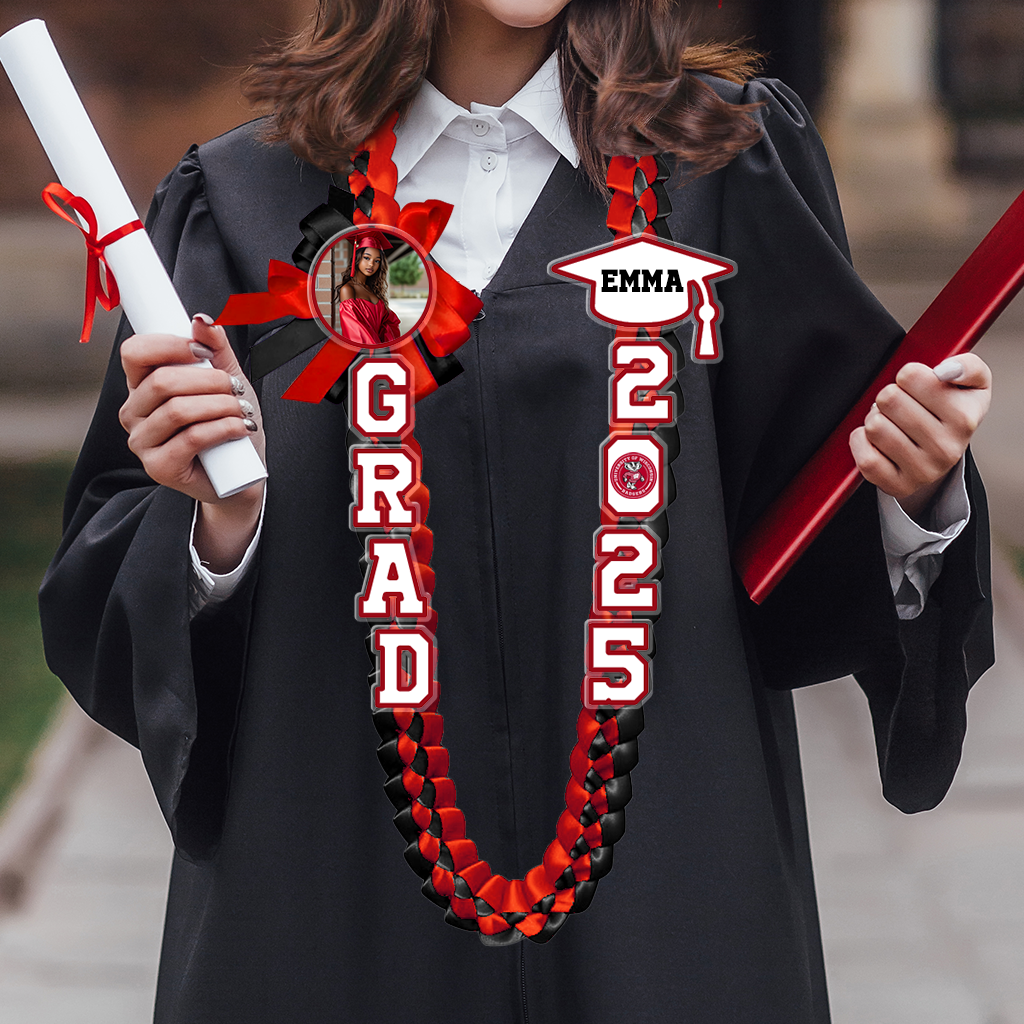 Graduation Lei Custom Name and Photo - Personalized Graduation Lei