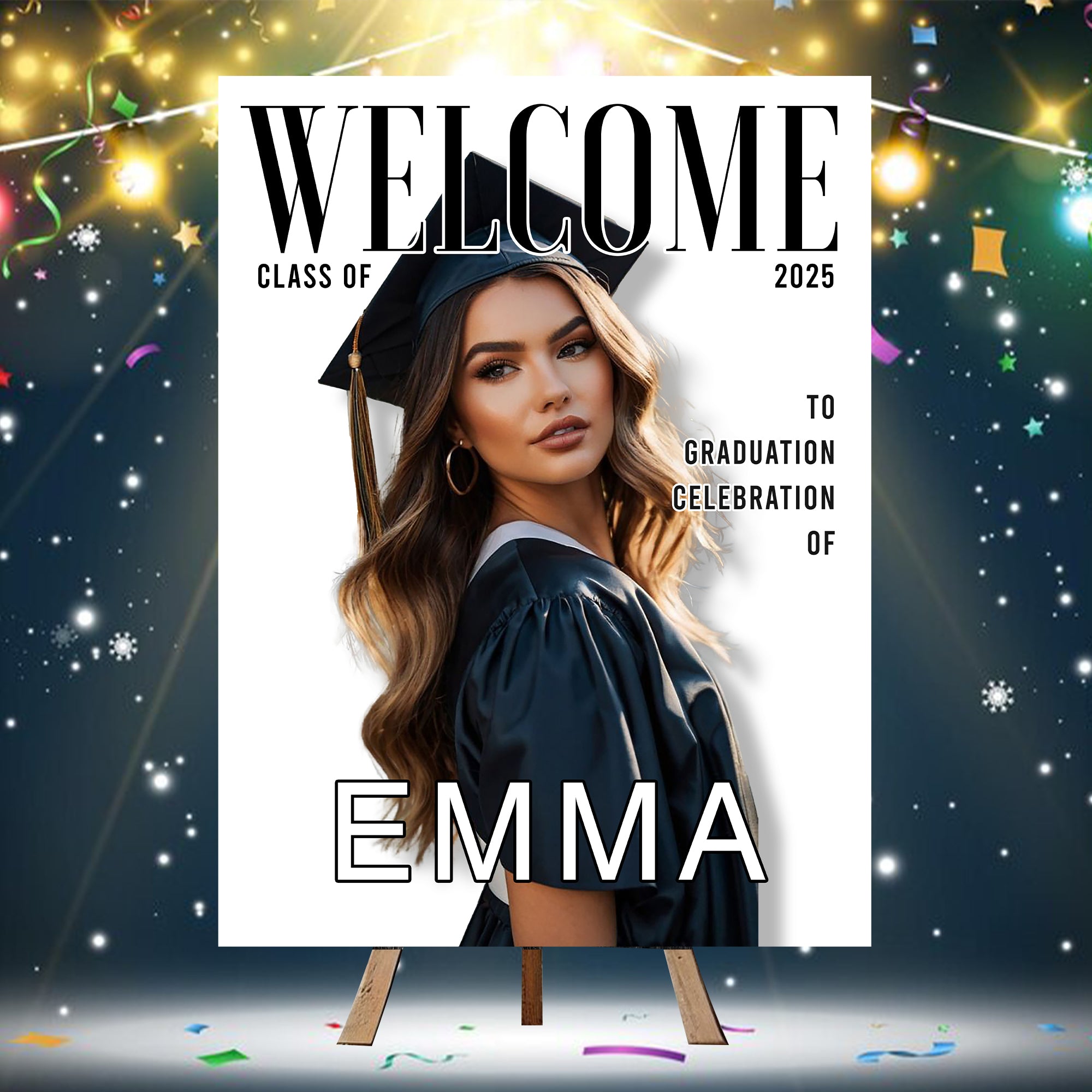 Personalized Graduation Party Welcome Sign – Welcome To The Celebration Of - Class Of 2025