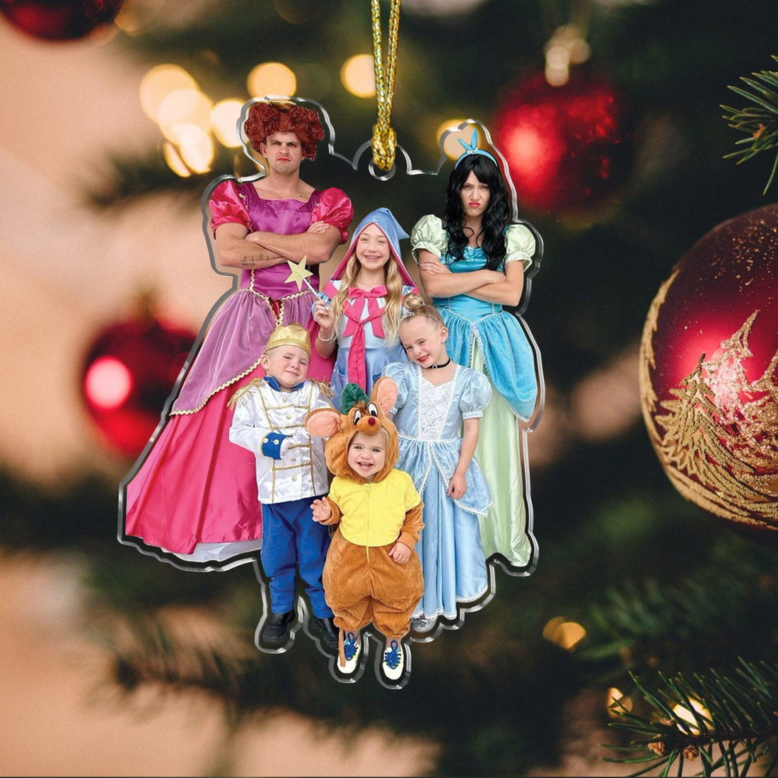 Custom Family Photo - Personalized Ornament Custom Shape Hologram Ornament