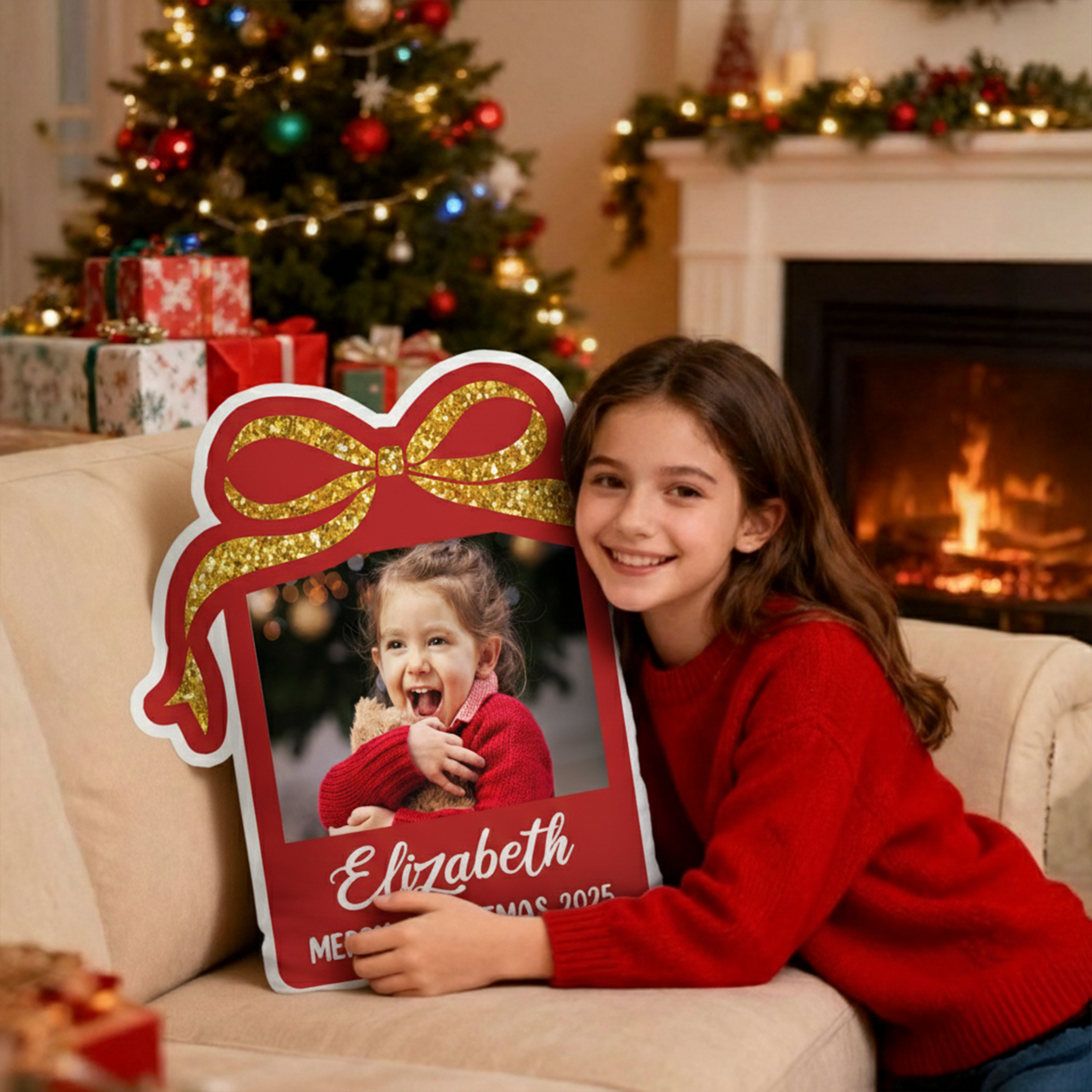 Custom Photo - Personalized Custom Shaped Pillow - Gift For Christmas