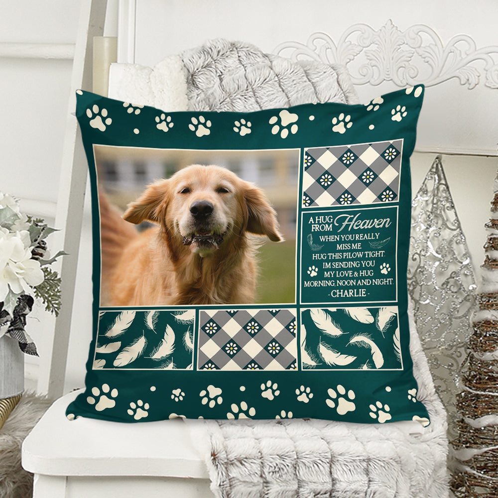 Pet Memorial - Custom Name and Photo Pillow - Personalized Custom Pillow