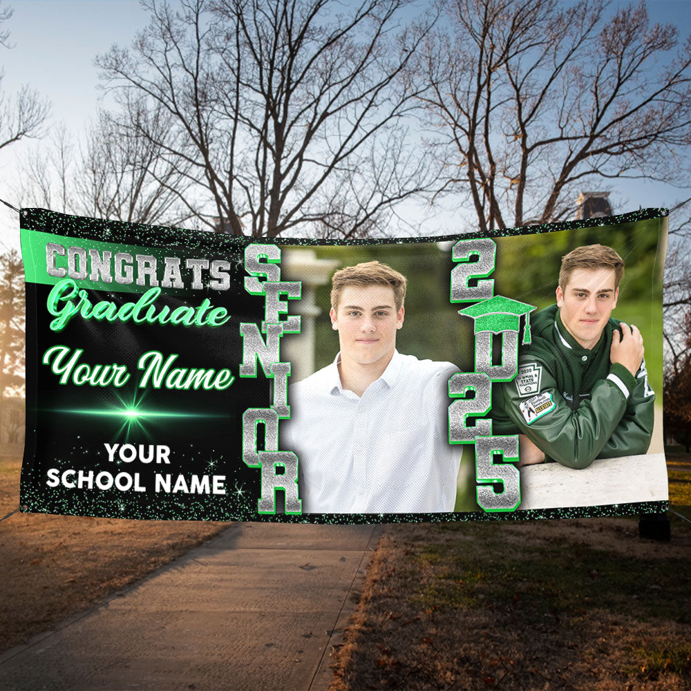 Personalized Graduation Banner, Graduation Party Decorations, Senior 2025 Banner, Congratulations Photo Banner,  Class of 2025 Banner