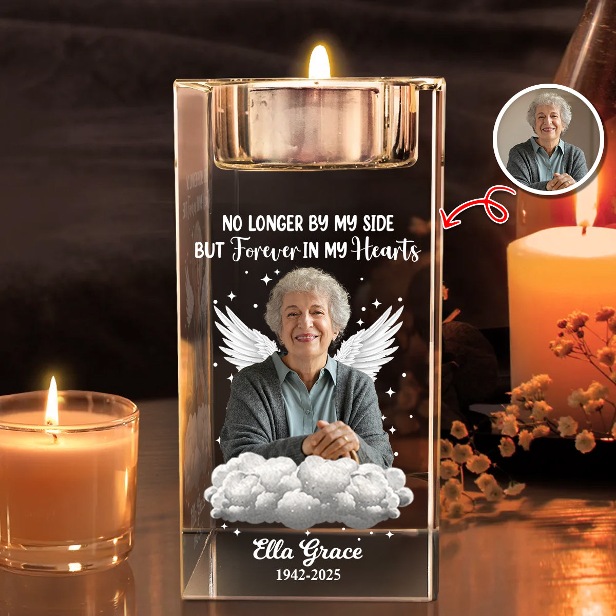 Your Light Will Always Shine  - Personalized Crystal Candle Holder