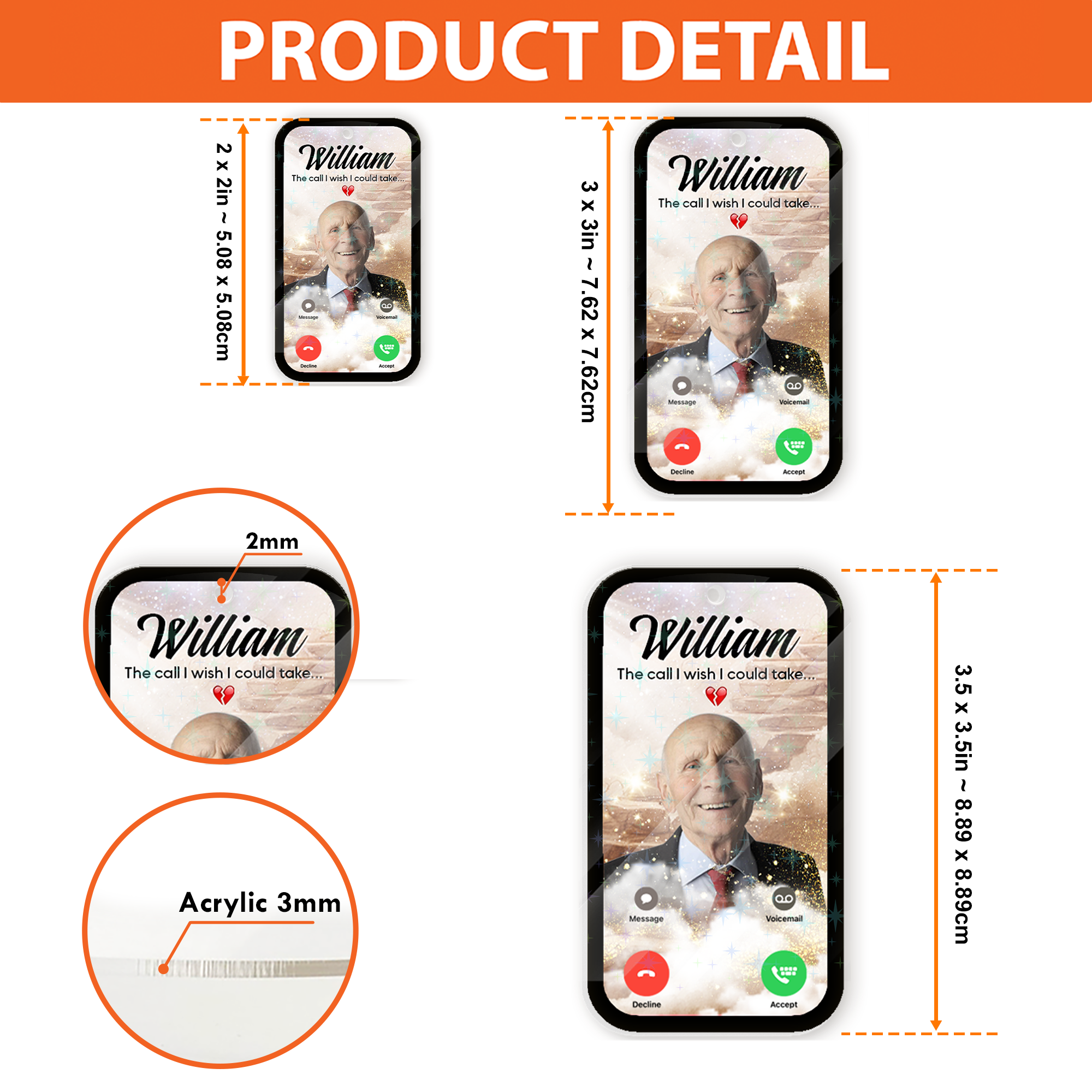 Custom Photo The Phone I Wish Personalized Keychain - Memorial Gift