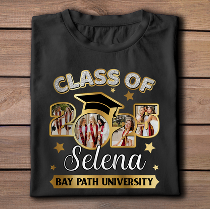 Personalized Class Of 2025 Custom Graduation Shirt Upload Photo T-shirt, Graduation Gift