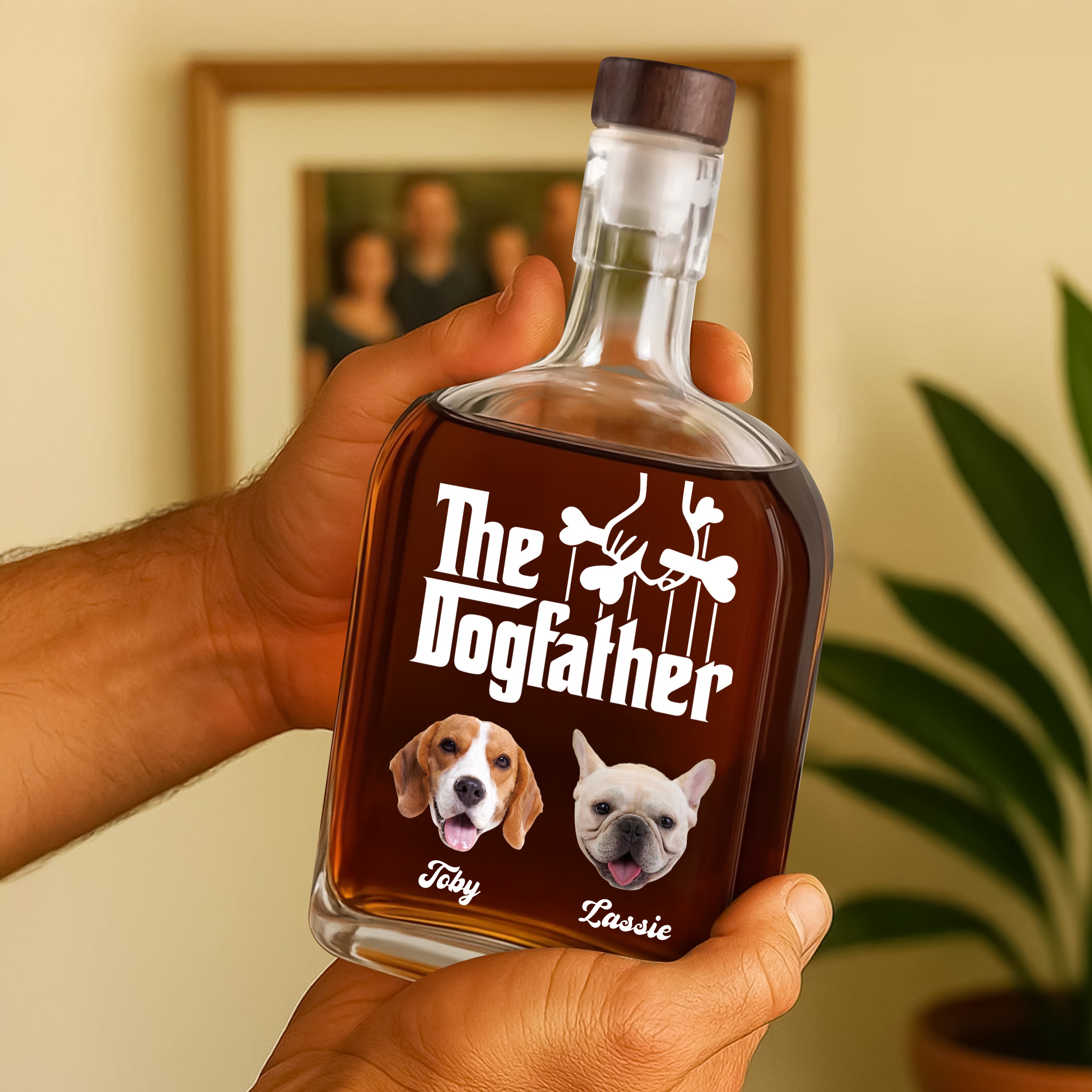 Pet Lover Gift - Custom Pet Photo and Name - Personalized Custom Whiskey Bottle