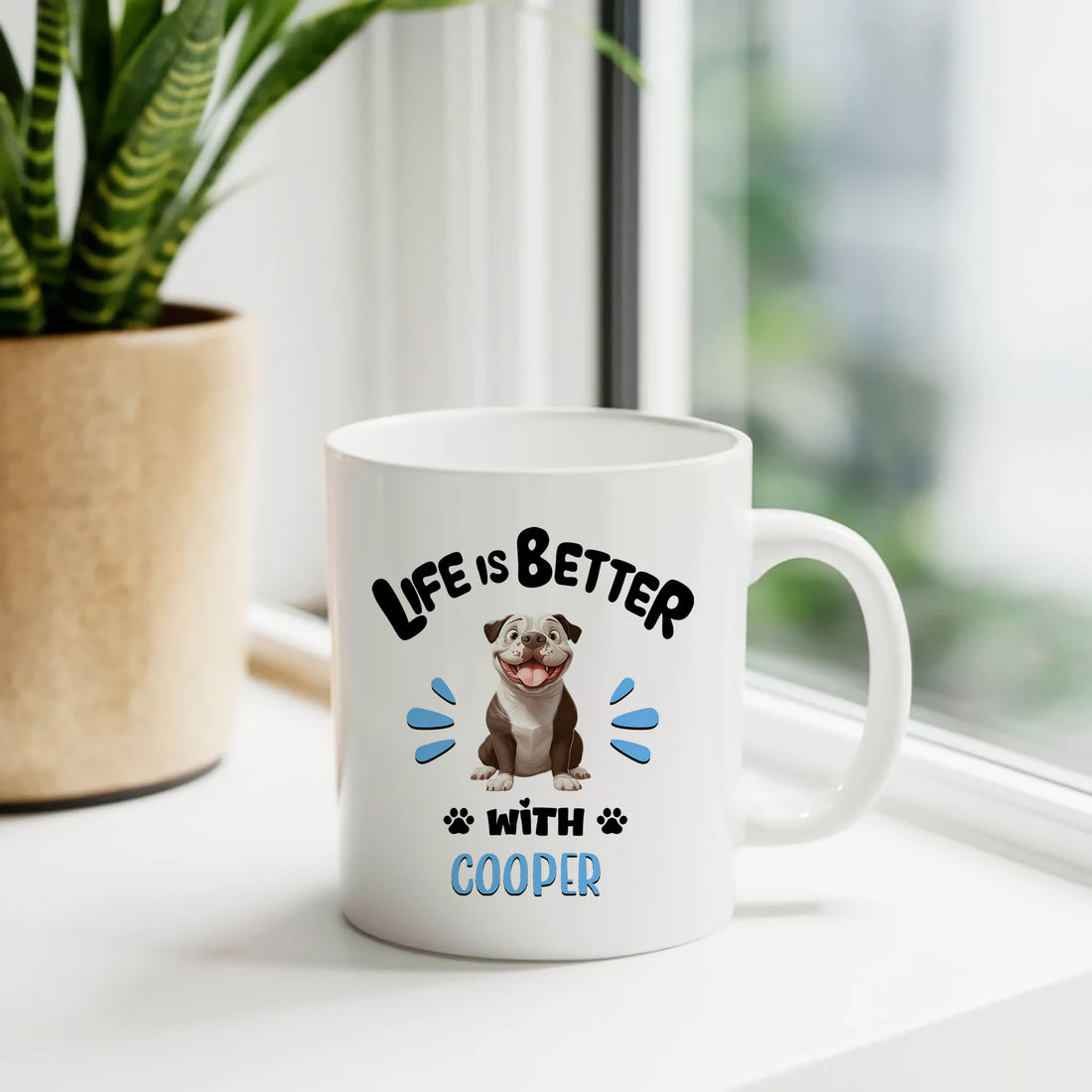 Life's Better With Pets - Custom Pet Name - Personalized Custom Mug - Funny Gift