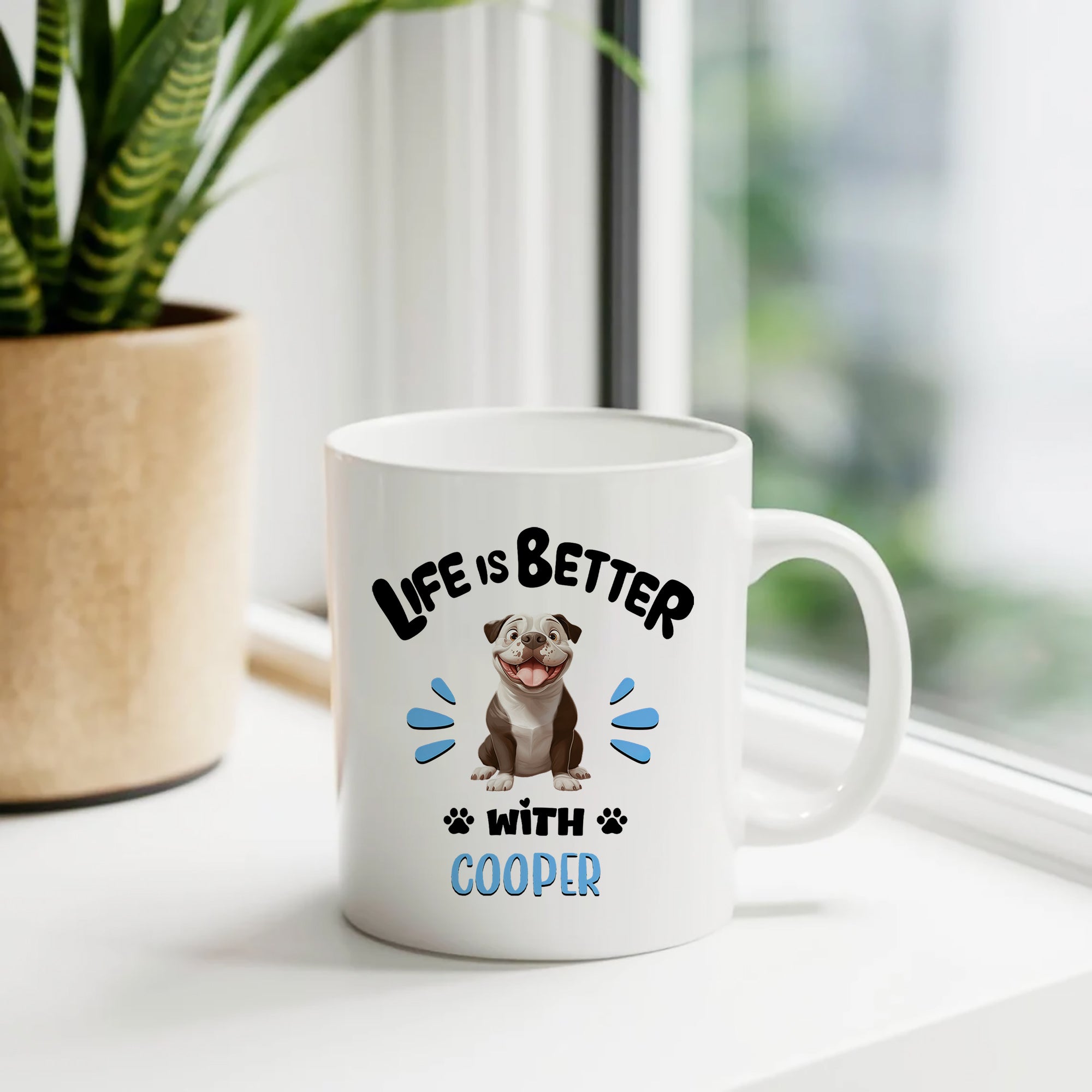 Life's Better With Pets - Custom Pet Name - Personalized Custom Mug - Funny Gift
