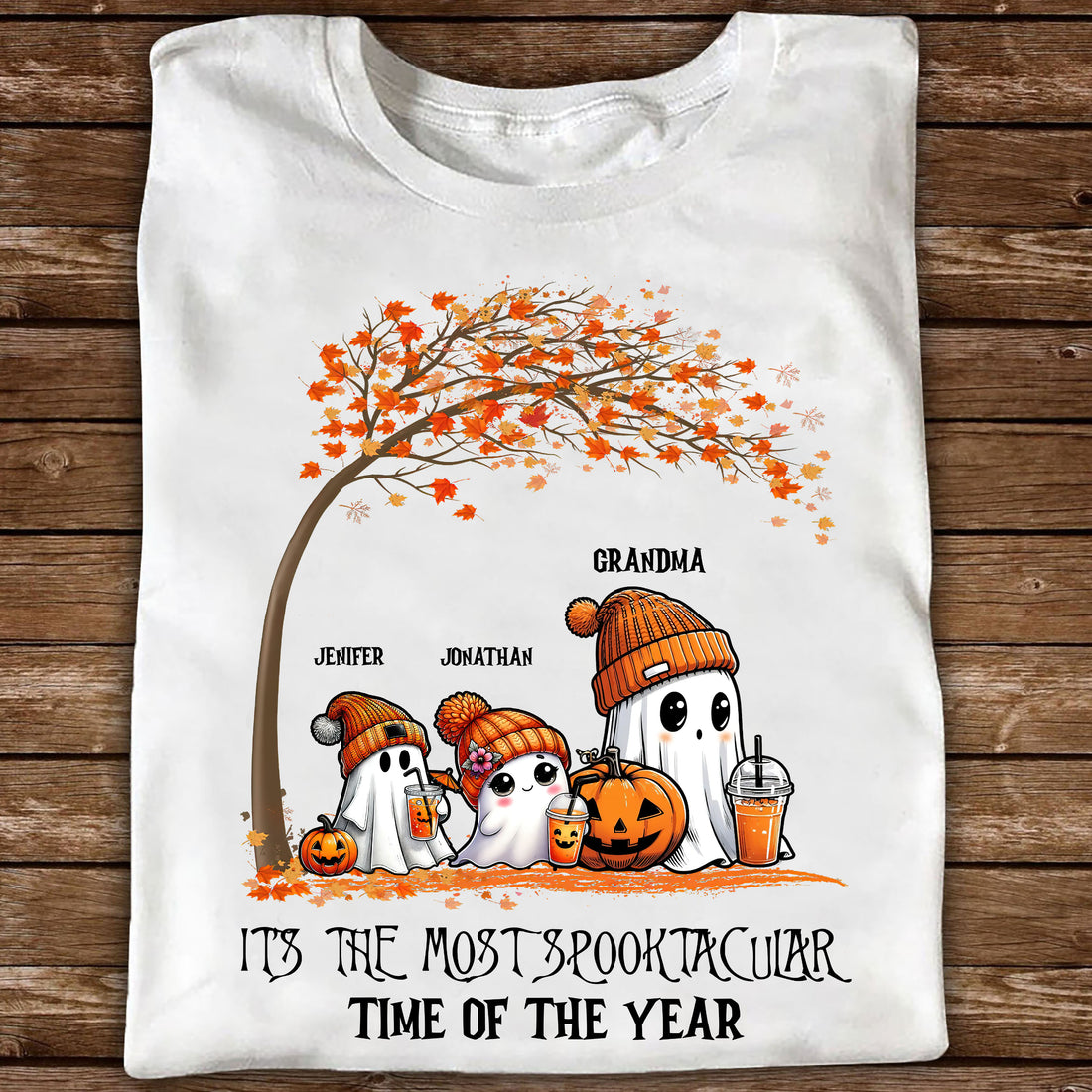 Personalized Gift For Grandma - Grandma Spooky Ghost - Custom Name Shirt