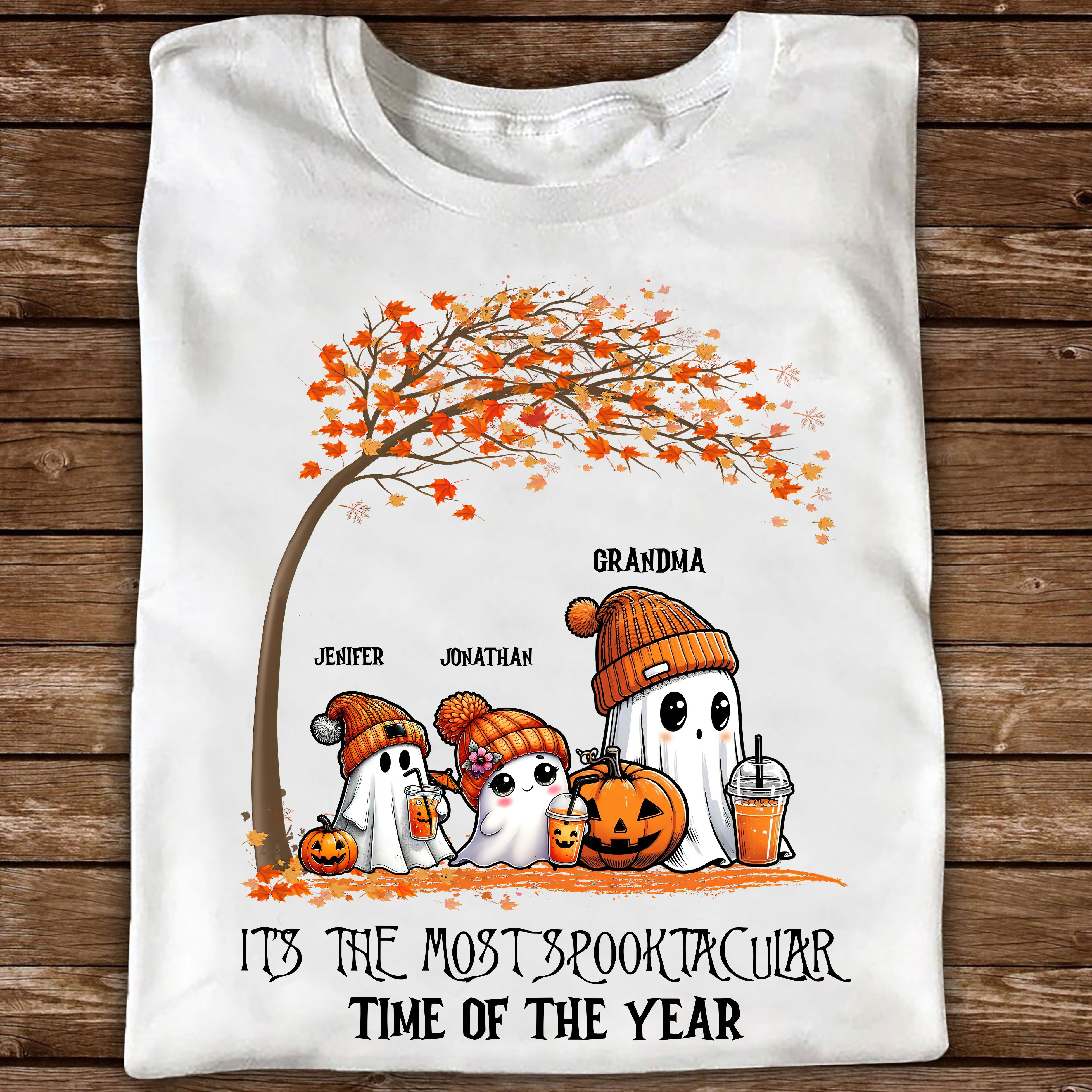Personalized Gift For Grandma - Grandma Spooky Ghost - Custom Name Shirt