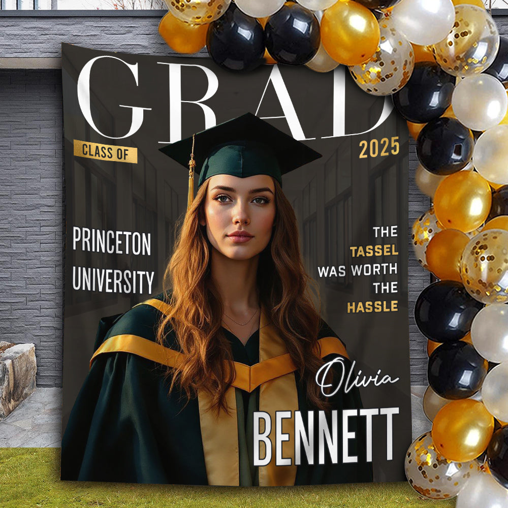 Personalized Grad Class Of 2025 Backdrop, Custom Graduation Party Decorations