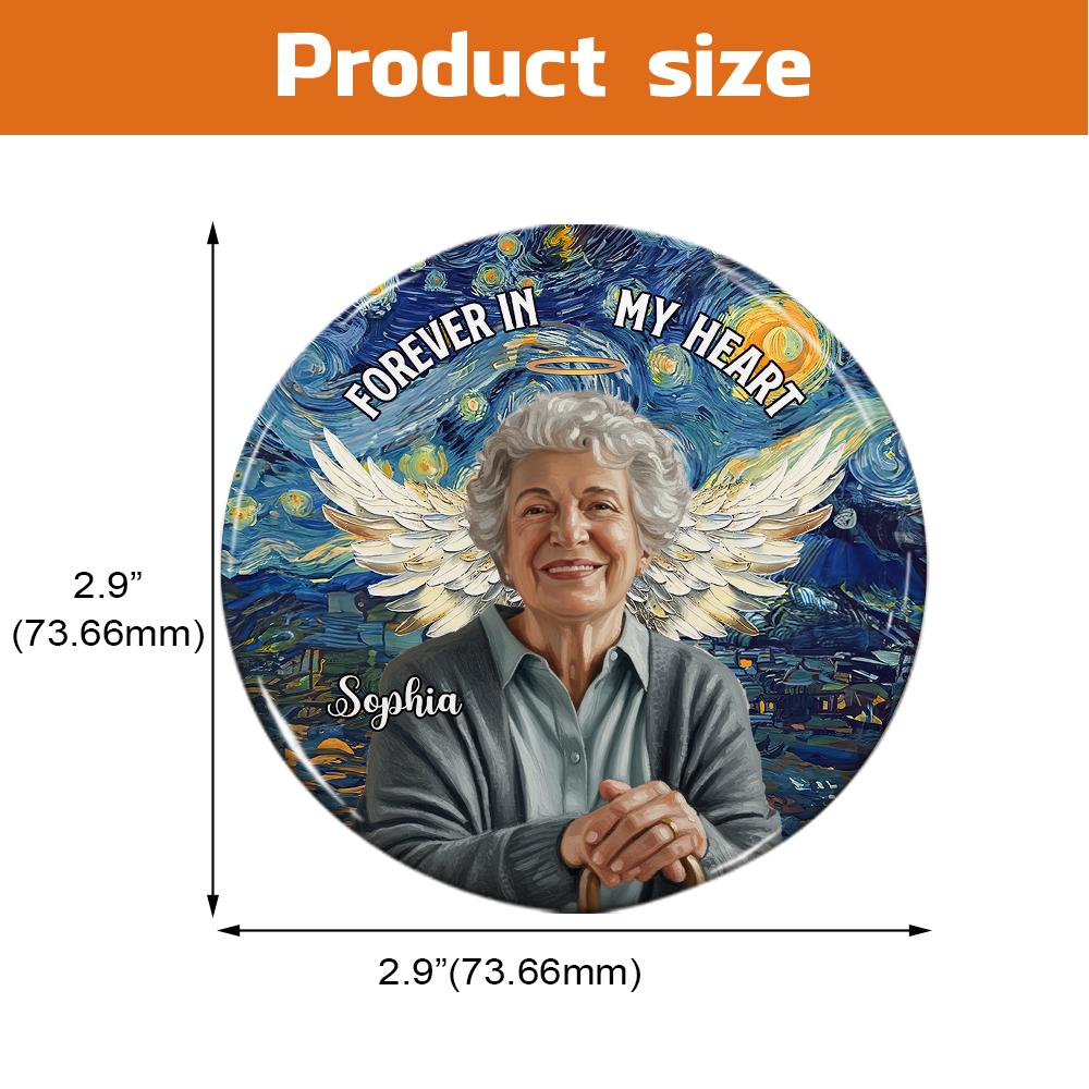 Custom Name and Photo Ornament - Forever In My Heart - Memorial Gift