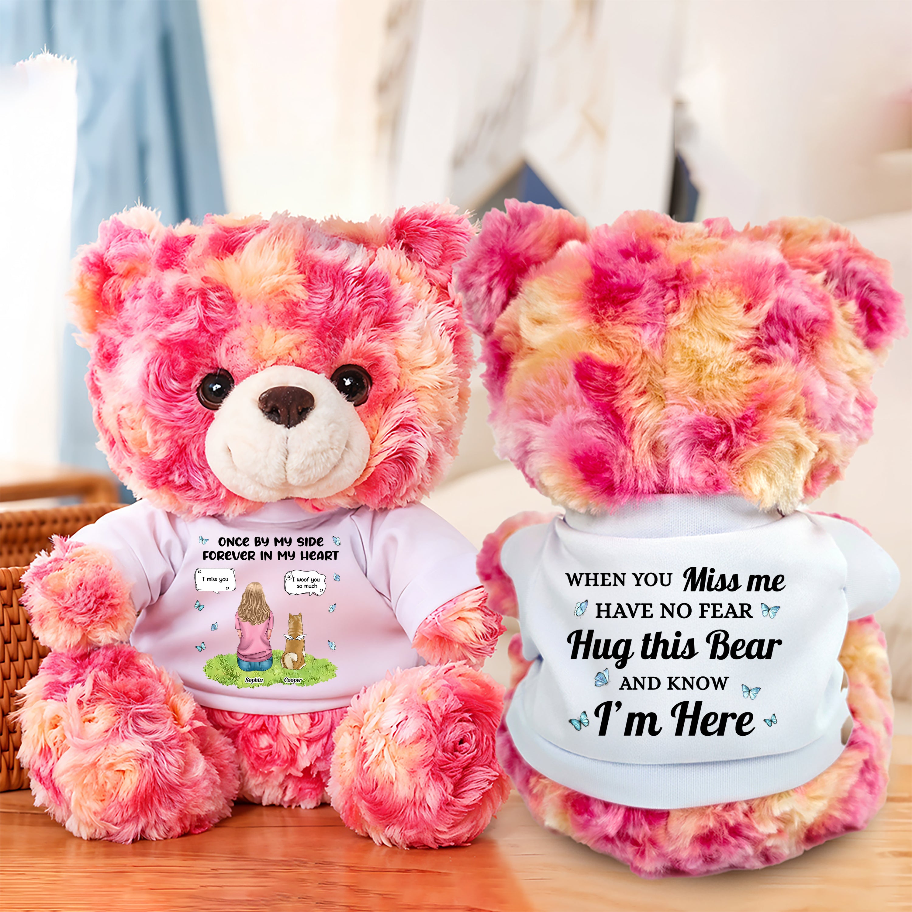 Personalized Memorial Bear Plush - Custom Name and Photo Teddy Bear - Memorial Teddy Bear
