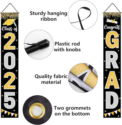 2025 Grad Congratulations Front Door Hanging Banner