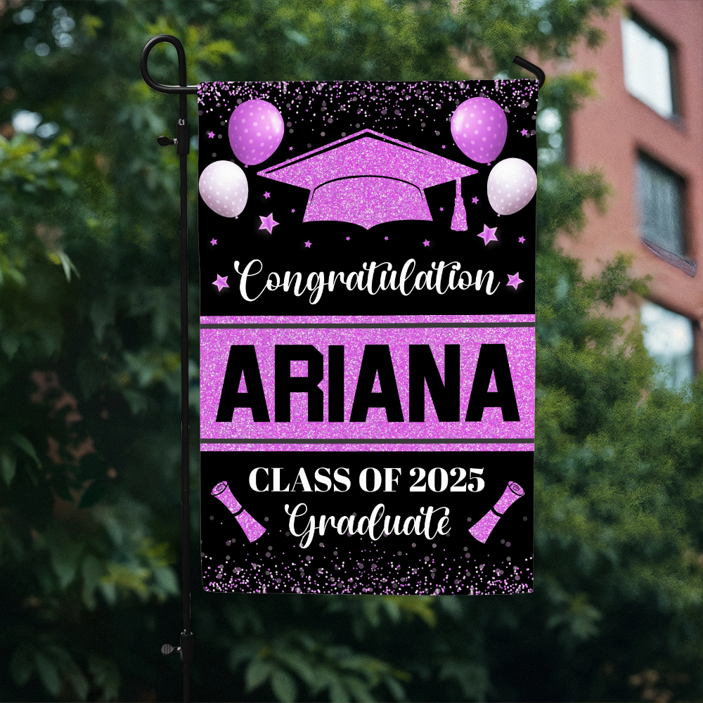 Personalized Graduation Garden Flag Name, Class of 2025 Decorations, Outdoor Graduation Decoration 2025