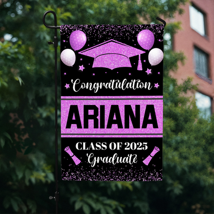 Personalized Graduation Garden Flag Name, Class of 2025 Decorations, Outdoor Graduation Decoration 2025