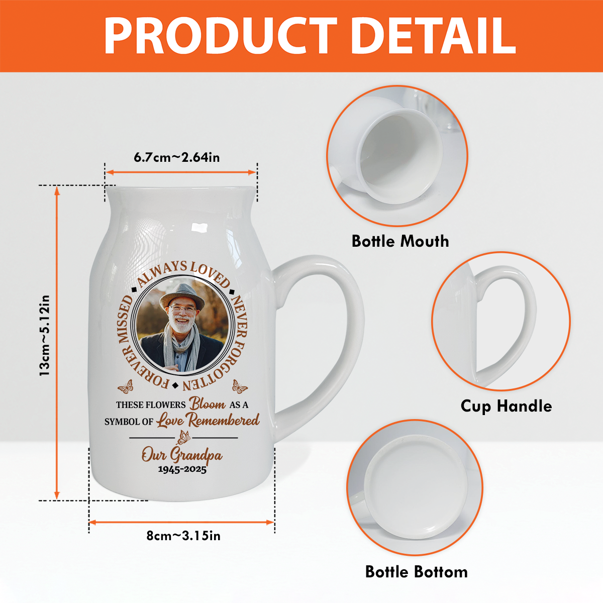 Always Loved - Personalized Ceramic Flower Vase - Memorial Gift