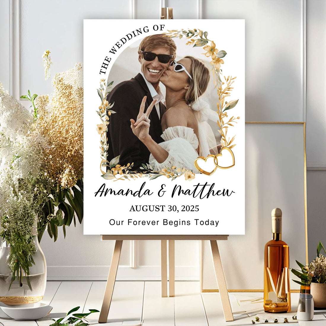 Wedding Welcome Sign - Custom Name & Photo Wedding Law Sign