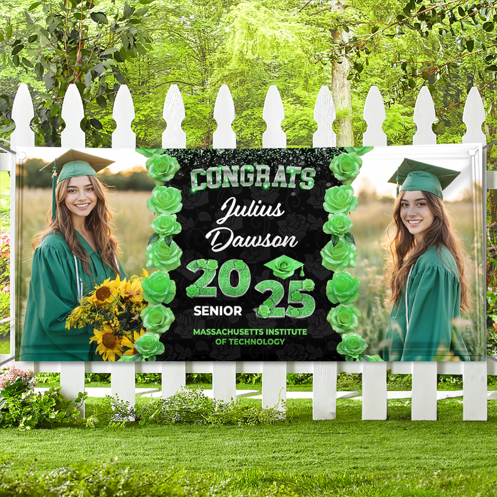 Congrats Graduate Class Of 2025 Custom Name & School Name - Graduation Decor Gift