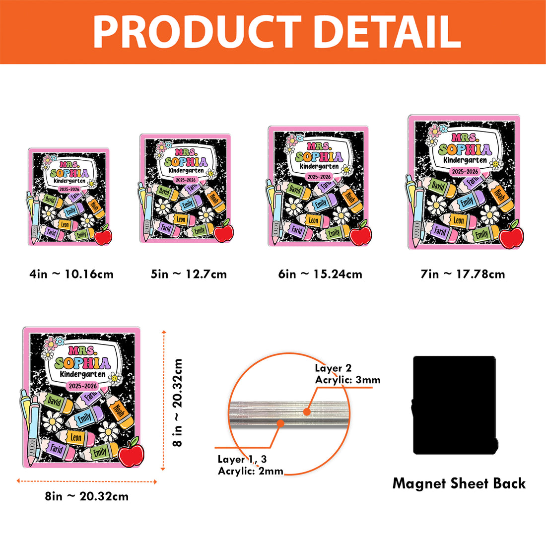 Personalized Shaker Magnet - Custom Name Gift for Teachers