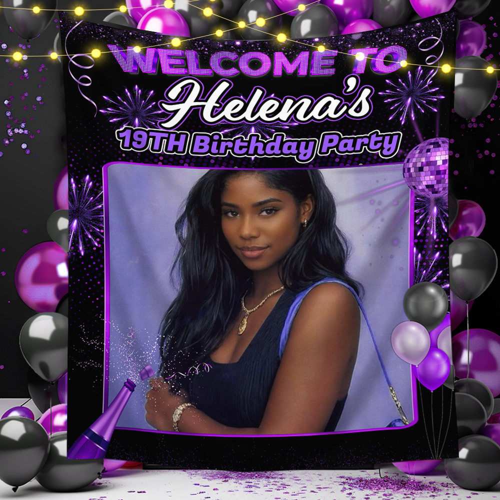 Welcome To My Birthday Party - Personalized Birthday Backdrop, Custom Birthday Party Decorations