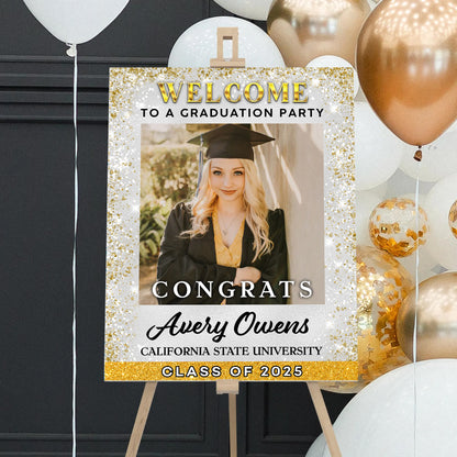 Graduation Welcome Sign - Custom Class Of 2025 Graduation Party Welcome Sign - Graduation Party Welcome Sign