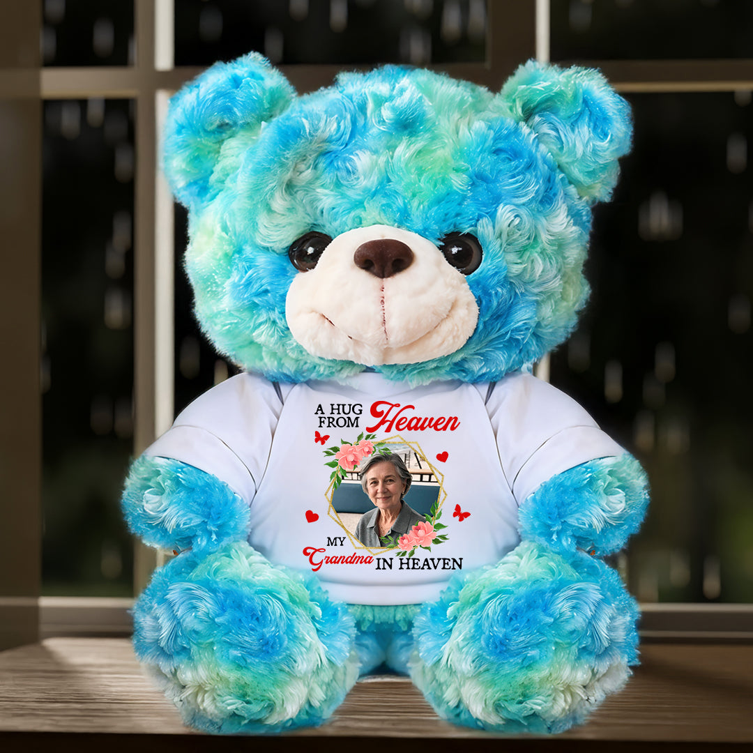 A Hug From Heaven From My Loving - Custom Name and Photo Teddy Bear