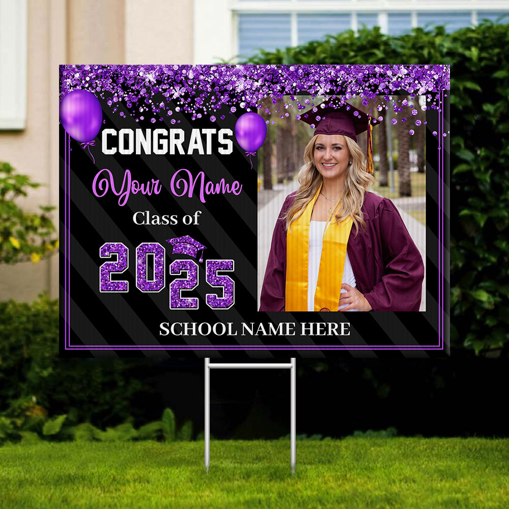 Congrats Class of 2025 Lawn Sign, Personalized Graduate 2025 Graduation Lawn Sign, Graduation Gift