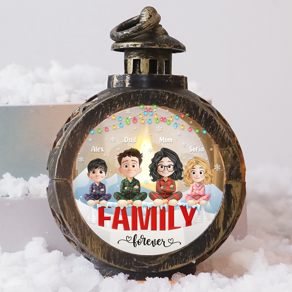 Family Forever - Custom Name and Appearance - Personalized Candlelight Lantern Ornament
