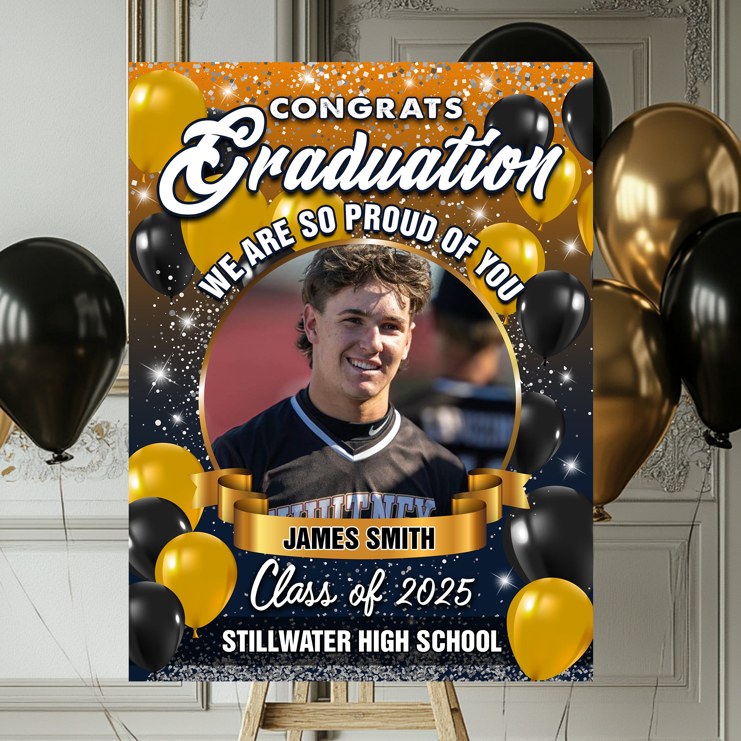 Congrats Graduation - We Are So Proud Of You - Class Of 2025 Personalized Welcome Sign