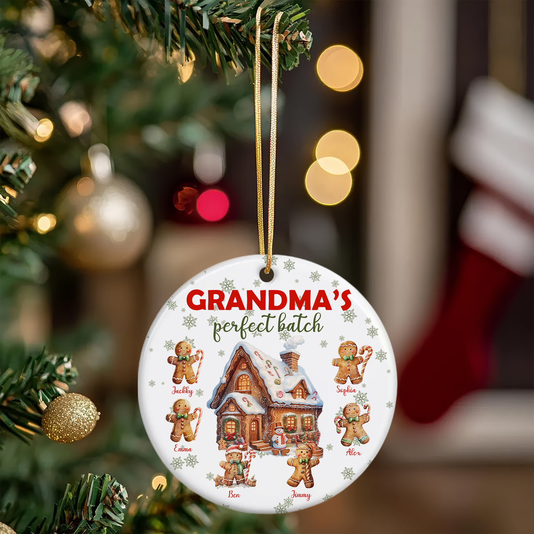 Grandma's Perfect Batch - Custom Name Ceramic Ornament - Home Decor