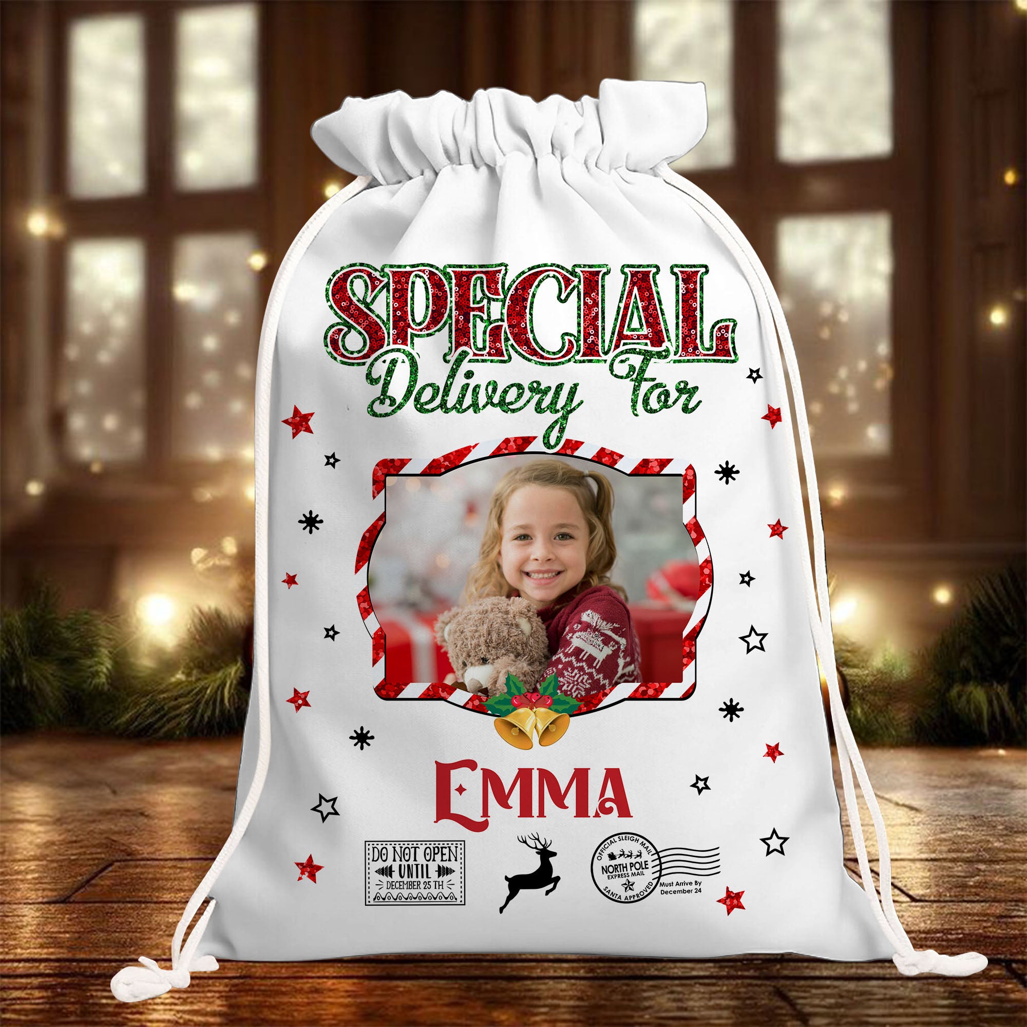 Christmas Bag Custom Photo - Special Delivery For - Christmas Sack Gift for Kids