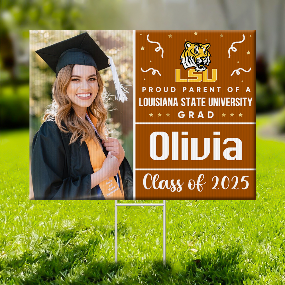 Congrats Class Of 2025 Lawn Sign, Personalized Proud Parent Of A School Name Grad Class of 2025 Lawn Sign