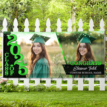 Personalized Graduation Banner, Custom Photo Graduation Party Decoration, Class Of 2025 Banner