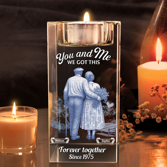 We Got This - Personalized Crystal Candle Holder - Couple Gift