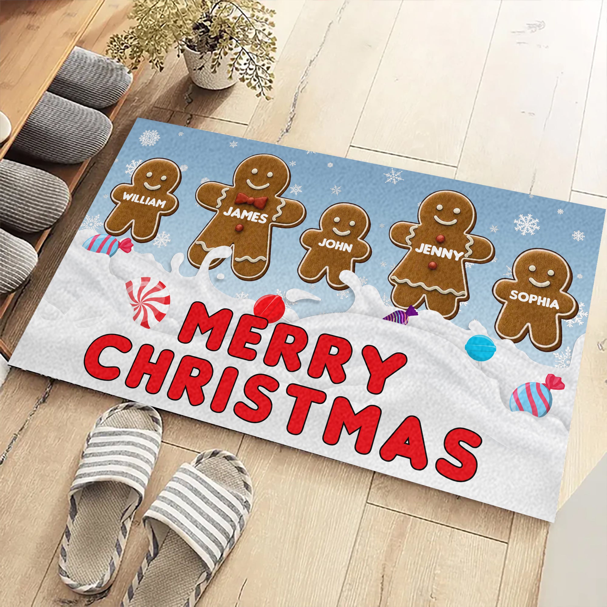 Merry Christmas Ginger – Welcome Mat for Home, Indoor Rug, Housewarming Gift