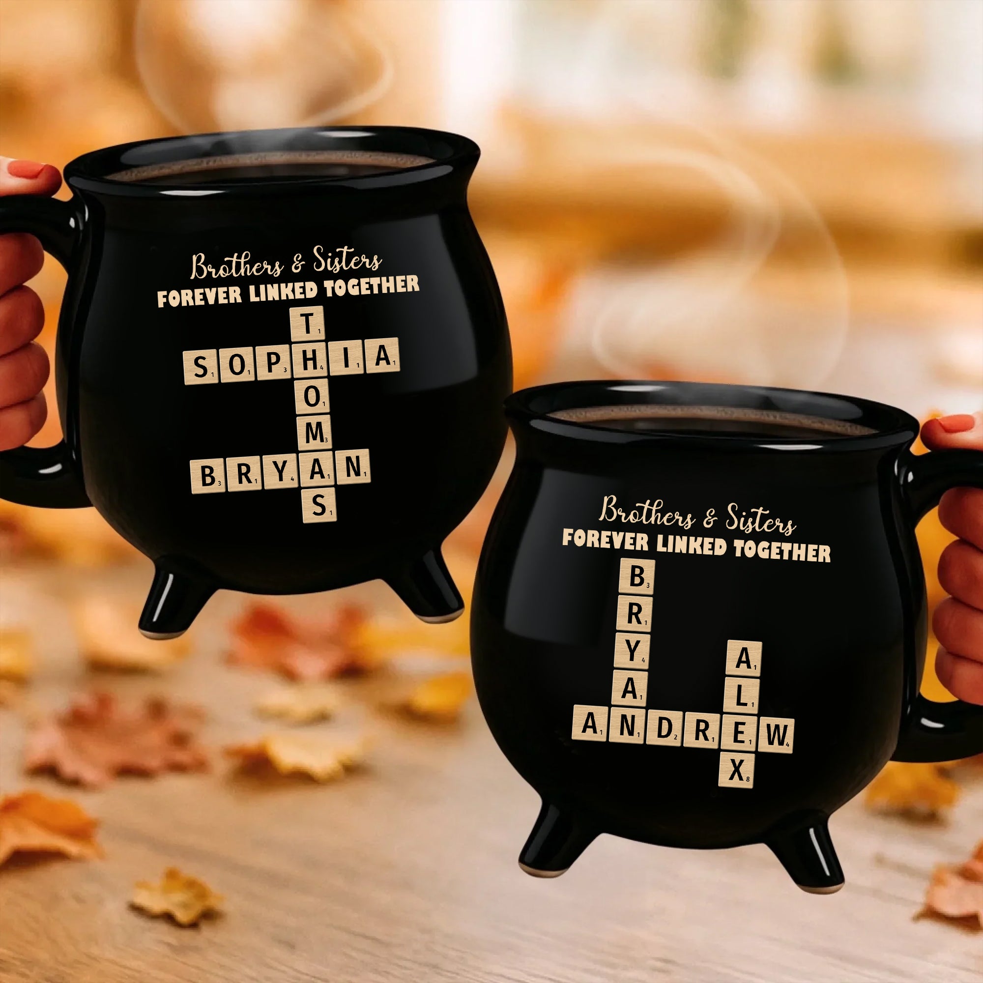 Family Love Words - Personalized Ceramic Cauldron Coffee Mug - Family Gift