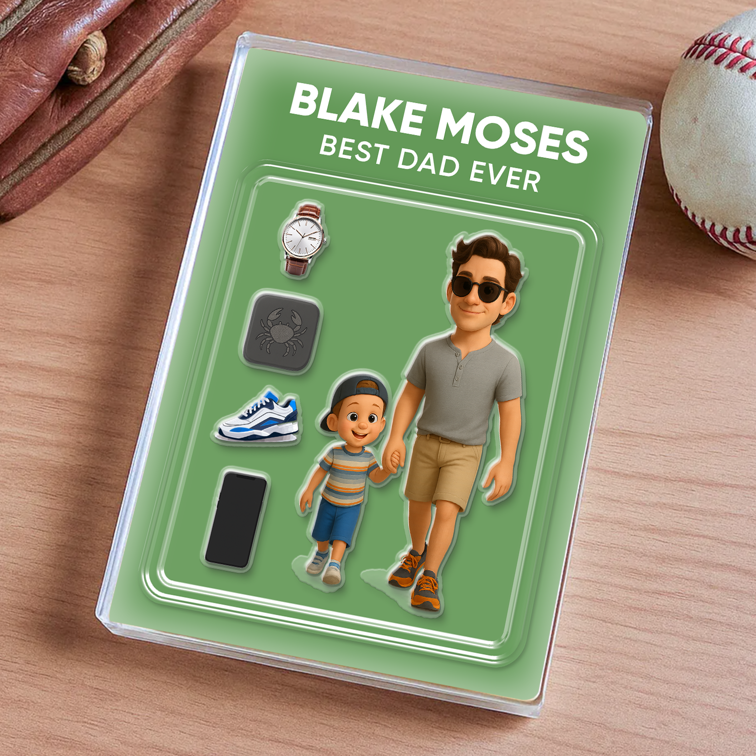 Best Dad Ever - Custom Photo Personalized Acrylic Block Plaque