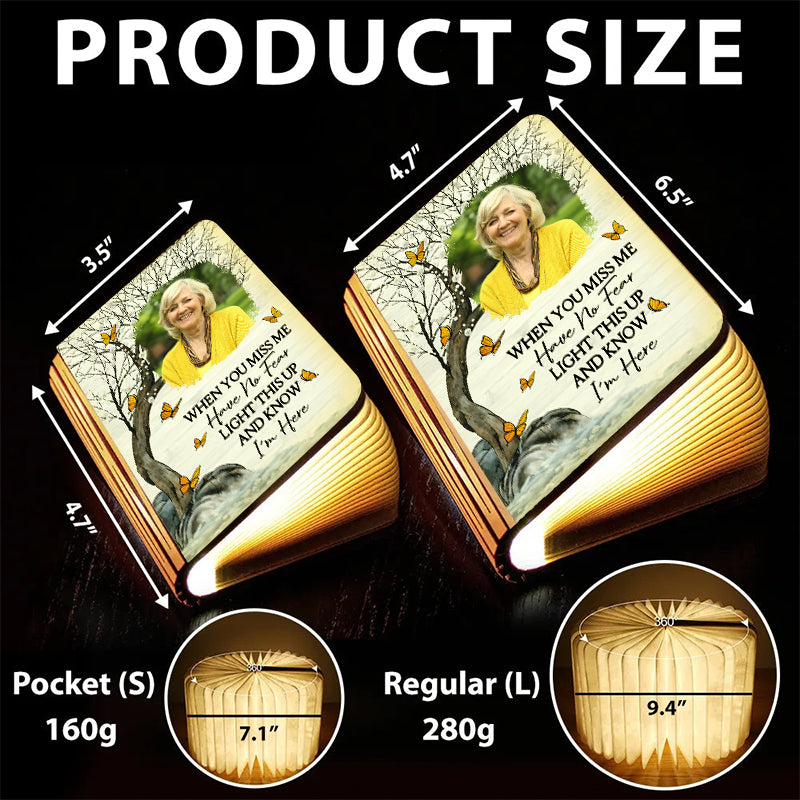 When You Miss Me Have No Fear Memorial - Personalized Book Lamp