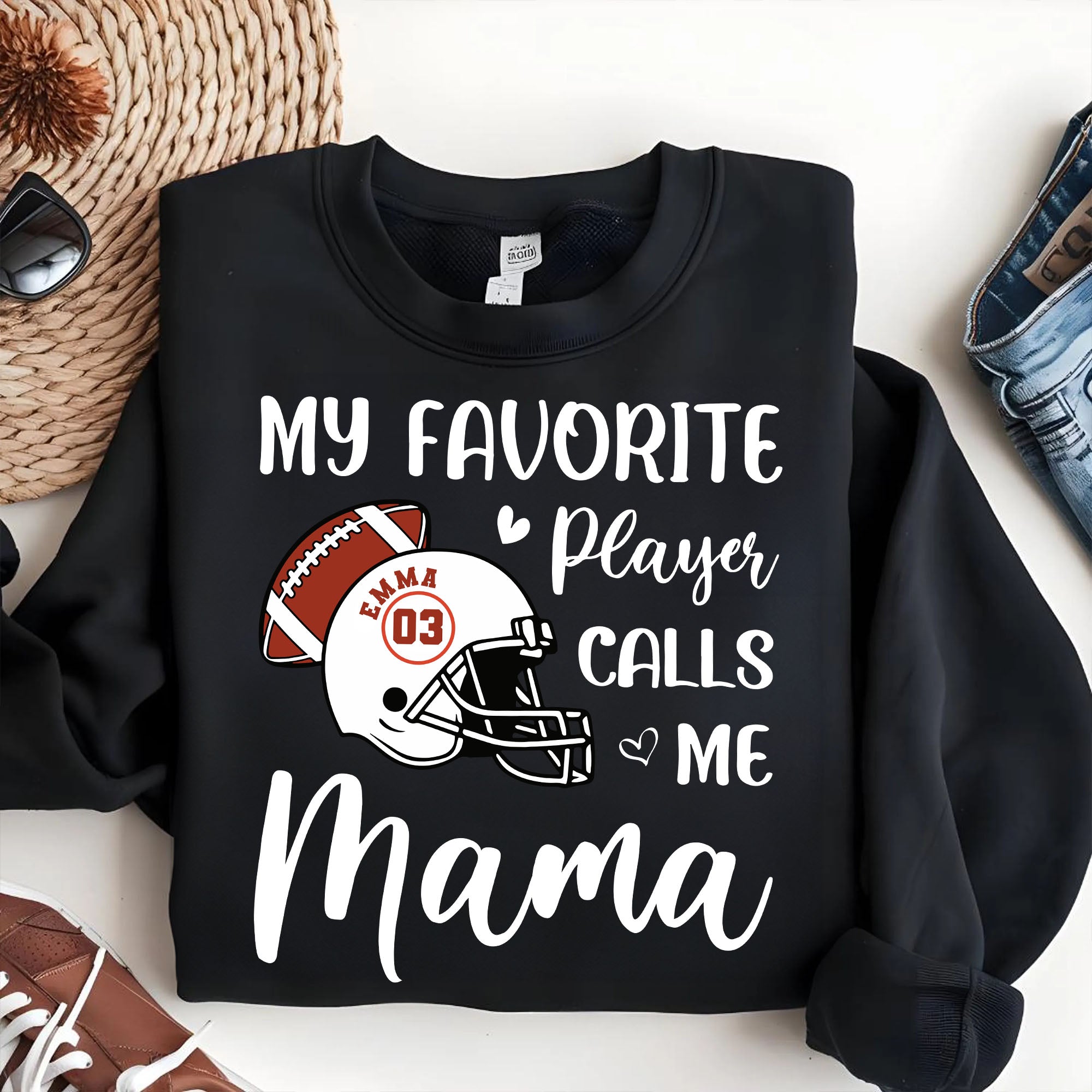 Football Grandma Mama Shirt - Personalized Shirt Custom T-shirt - Gift for Family