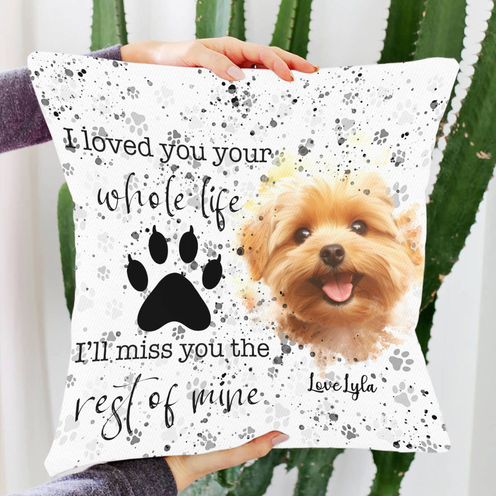 Custom Name and Photo - Personalized Pillow - Pet Memorial - Sympathy Gift
